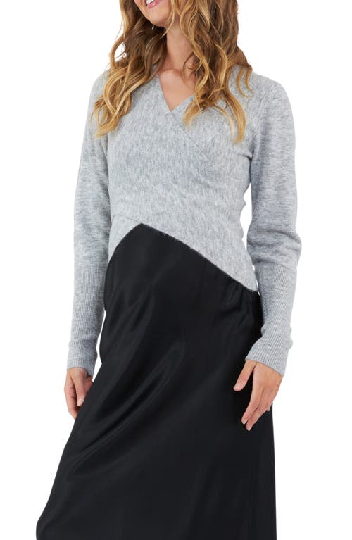 Ripe Maternity Willa Maternity/nursing Sweater In Silver Marle