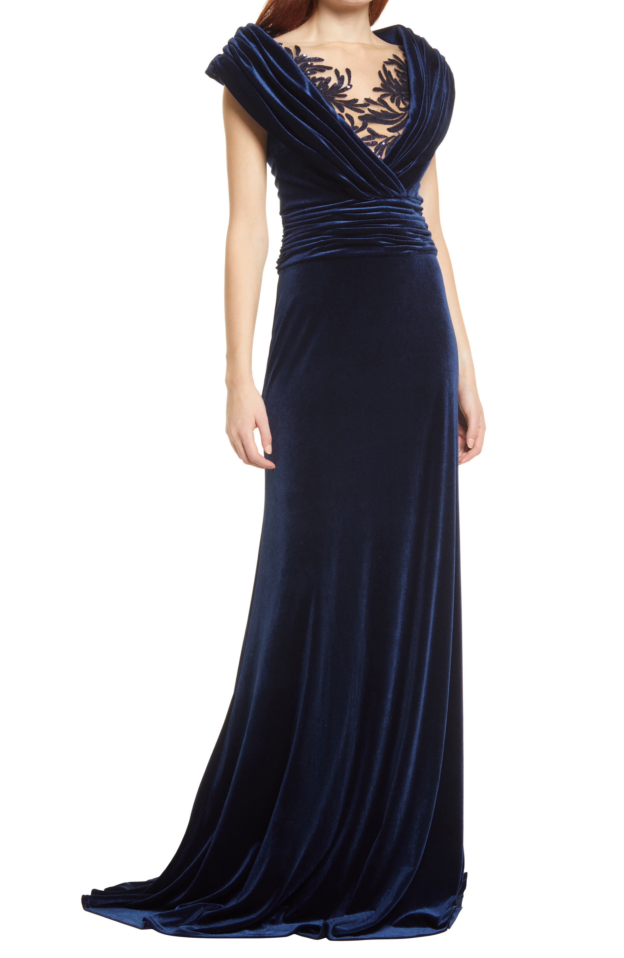 tadashi shoji navy dress