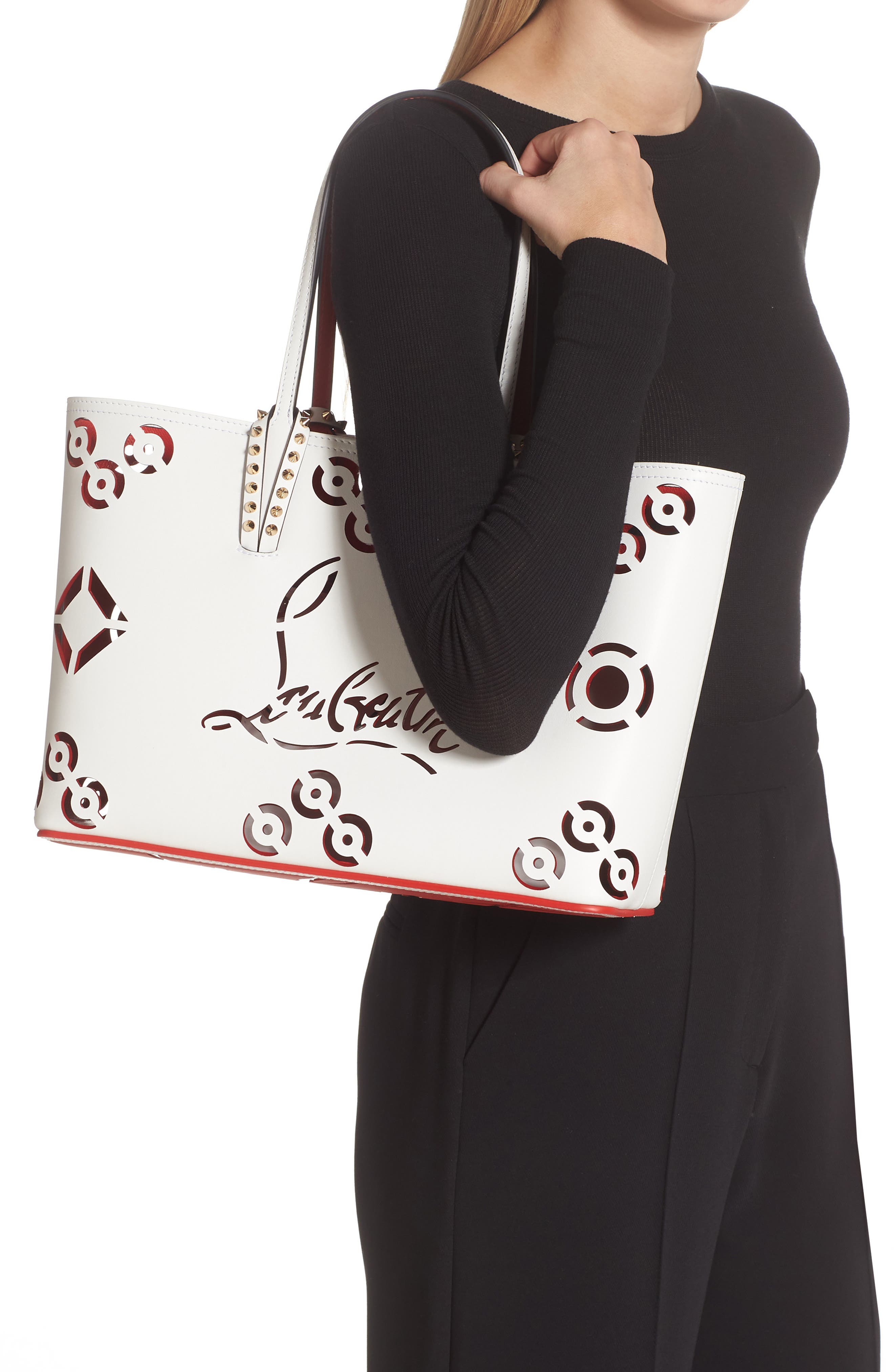 cabata loubinthesky red sole tote bag