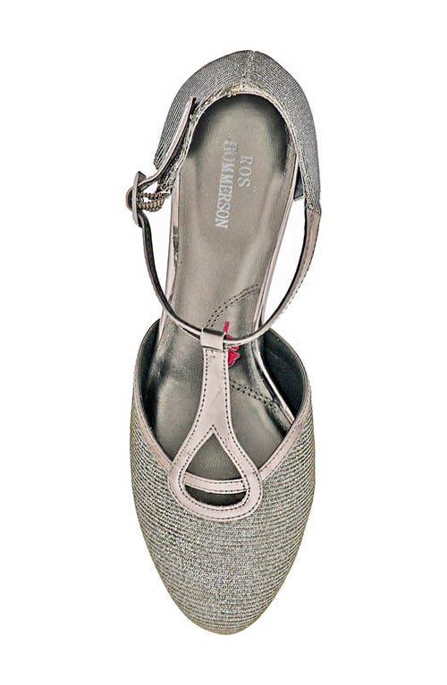 Ros Hommerson Heidi Kitten Heel Pump In Silver Iridescent Glitter