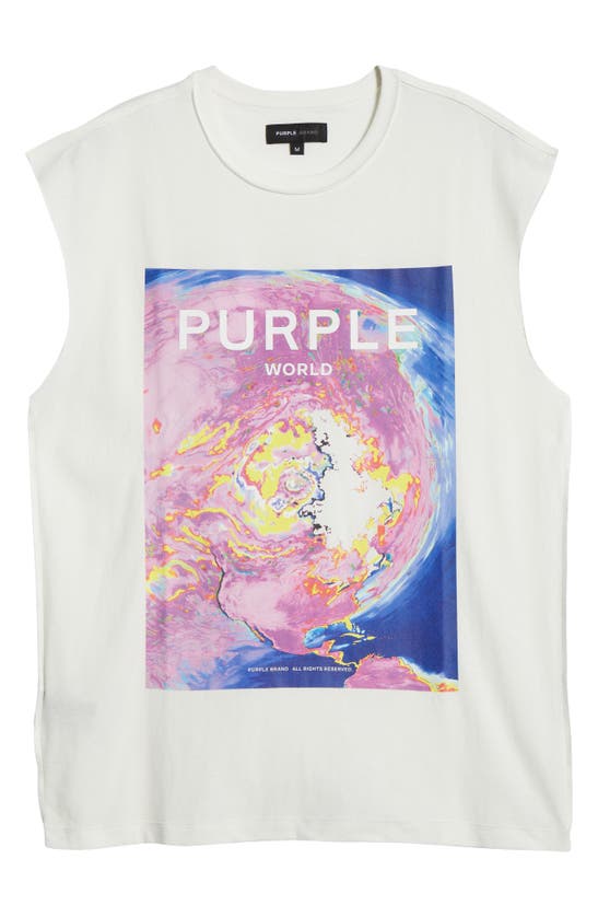 Shop Purple Brand Sleeveless Graphic Muscle Tee In White