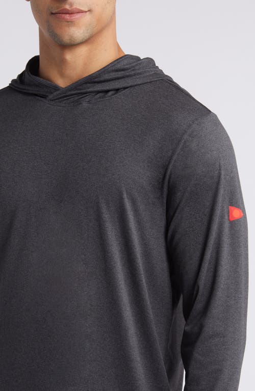 Shop Florence Sun Pro Adapt Long Sleeve Hooded Performance Top In Heather Black