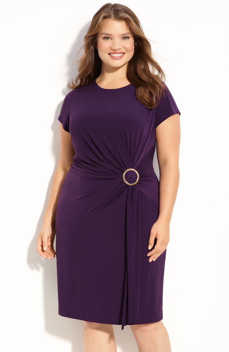 Ellen Tracy Short Sleeve Jersey Dress (Plus) | Nordstrom