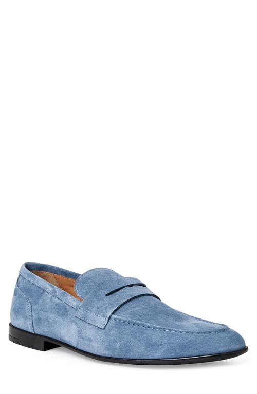 Lastra Penny Loafer in Light Blue Suede