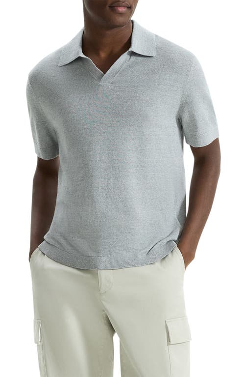 Shop Theory Brenan Linen Blend Polo In Grey Heather - B21