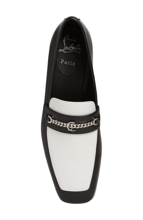 Shop Christian Louboutin Moc Toe Loafer In Black/bianco