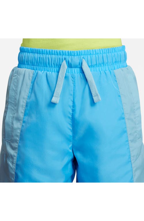 Shop Nike Kids' Sportswear Amplify Shorts In University Blue/blue/green