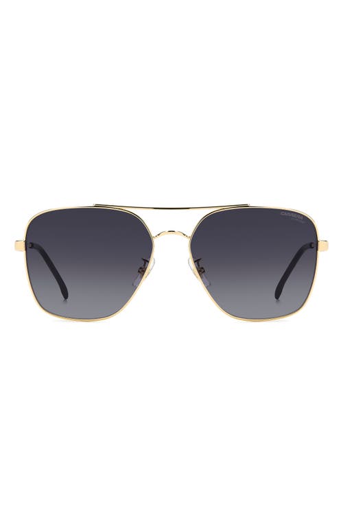 60mm Gradient Square Sunglasses in Gold/Grey Shaded