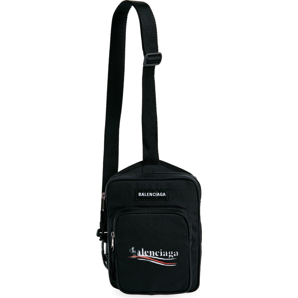 Balenciaga Explorer Crossbody Bag In Black
