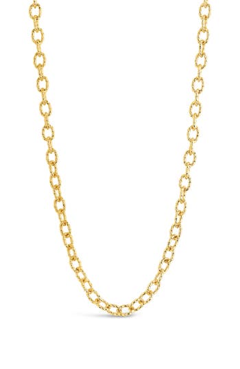 Sterling Forever Scottie Textured Chain Toggle Necklace In Gold
