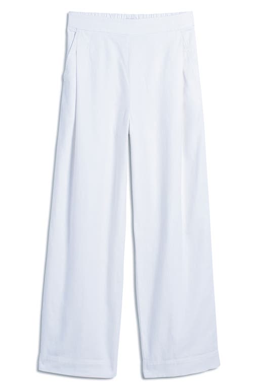 Pull-On Straight Leg Crop Pants in Eyelet White
