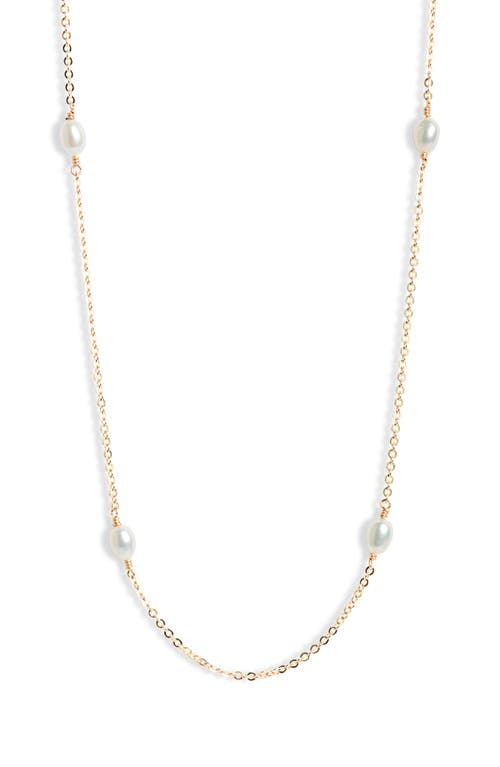 Nashelle Cultured Freshwater Pearl Station Necklace in Yellow Gold Fill at Nordstrom