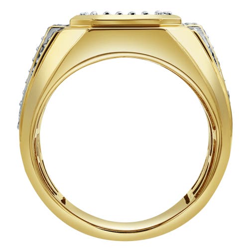 Shop Luvmyjewelry Hexwall 14k Yellow Gold Diamond Men Statement Ring