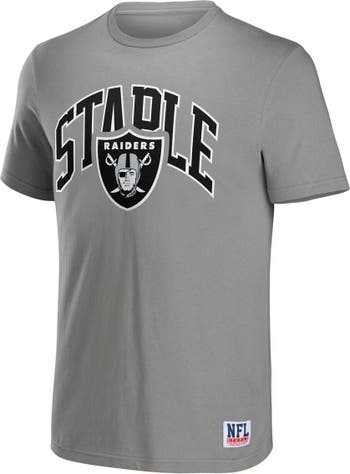 Men's NFL x Staple Gray Las Vegas Raiders Logo Lockup T-Shirt