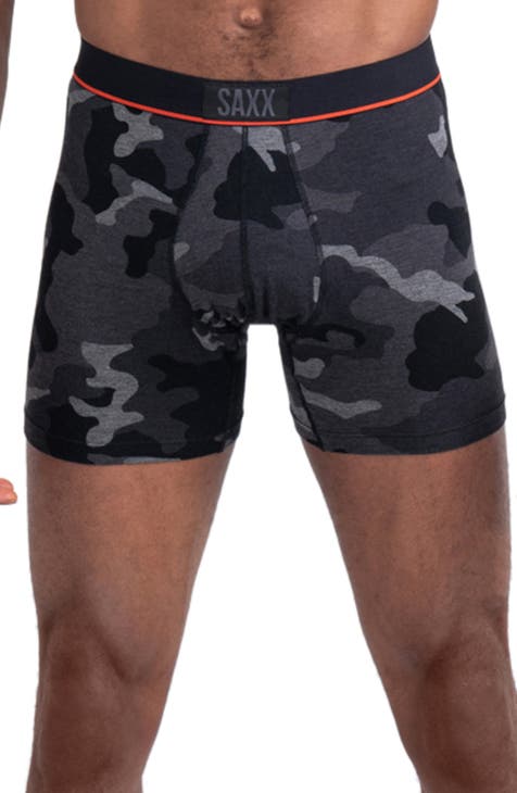 New SAXX Men's XL VIBE Boxer Brief Underwear Slim Fit Grey/Black