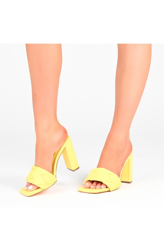 Shop Journee Collection Maysie Square-toe Pump In Yellow