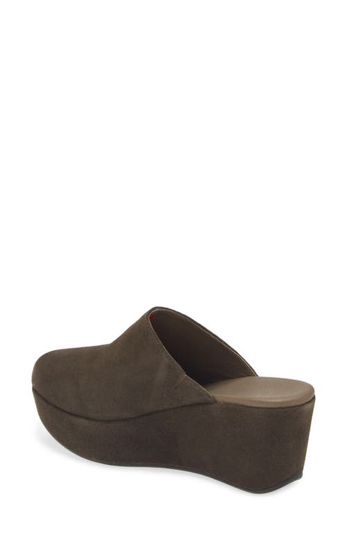 Chocolat Blu Yoma Platform Clog In Olive Suede