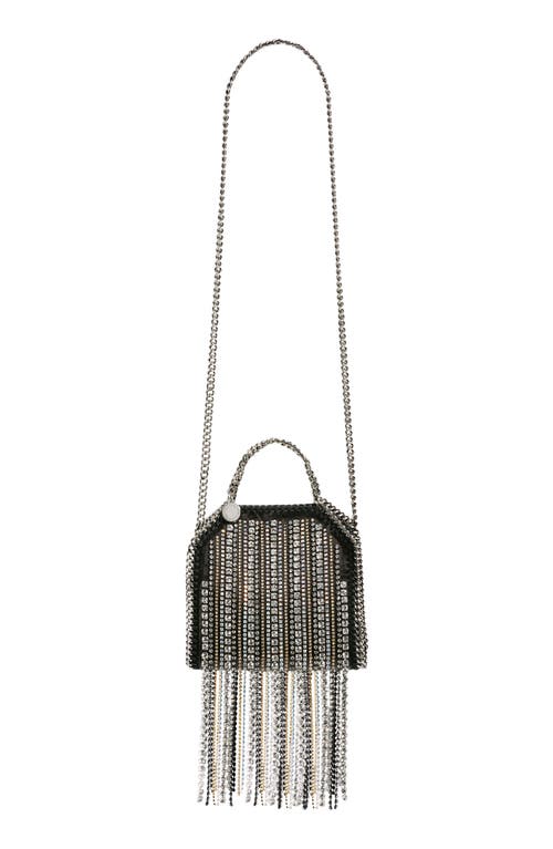 Shop Stella Mccartney Tiny Falabella Crystal Fringe Tote In 1000 Black