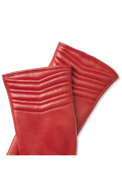 Shop Bruno Magli Chevron Quilted Gloves In Red