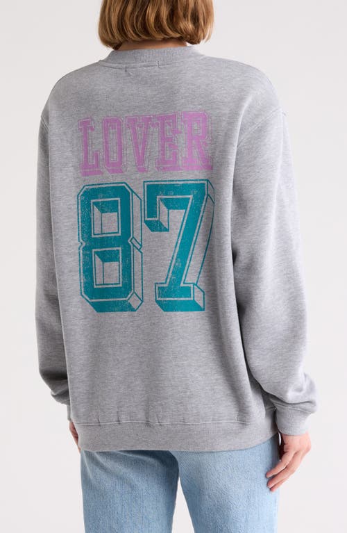 Shop Vinyl Icons 87 Lover Oversize Fleece Sweatshirt In Heather Grey