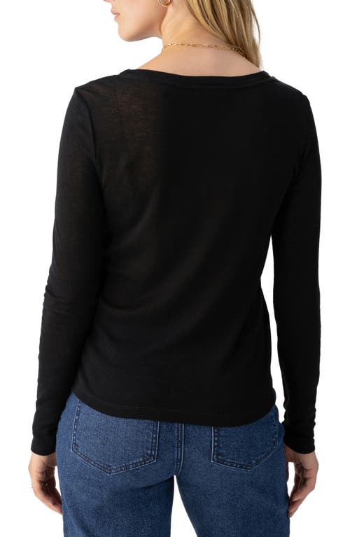 Shop Sanctuary Long Sleeve Lyocell & Wool T-shirt In Black