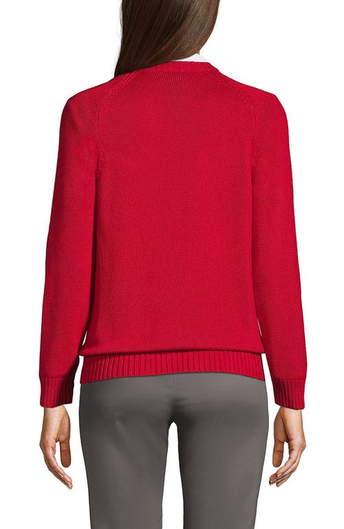 Shop Lands' End School Uniform Young  Cotton Modal V-neck Sweater In Red