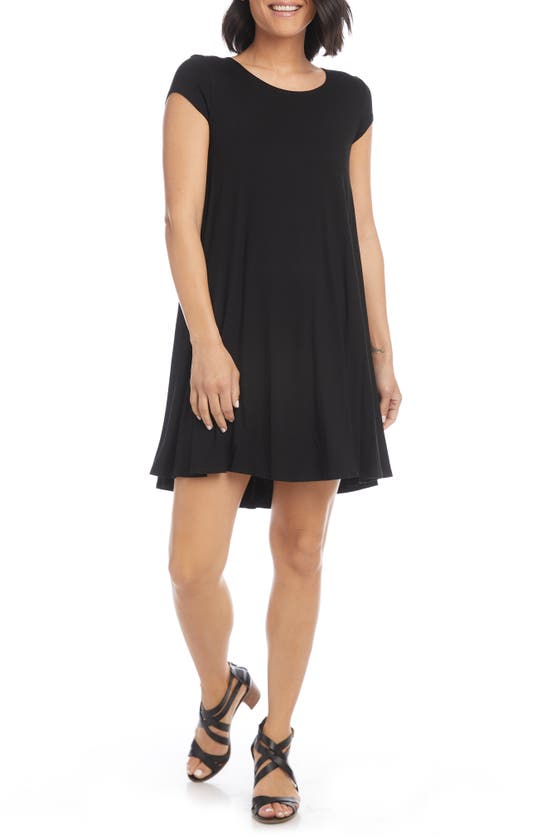 Karen Kane Maggie Cap Sleeve Trapeze Dress In Black