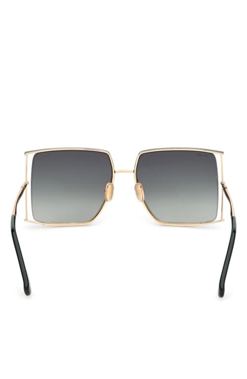 Max Mara Jean Square Sunglasses, 58mm In Deep Gold/deep Green/green