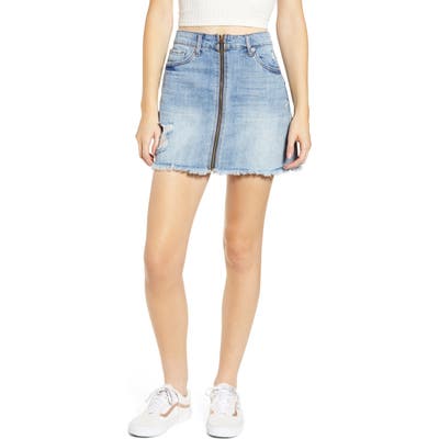 Sts Blue Emily Zip Front Denim Miniskirt, Blue