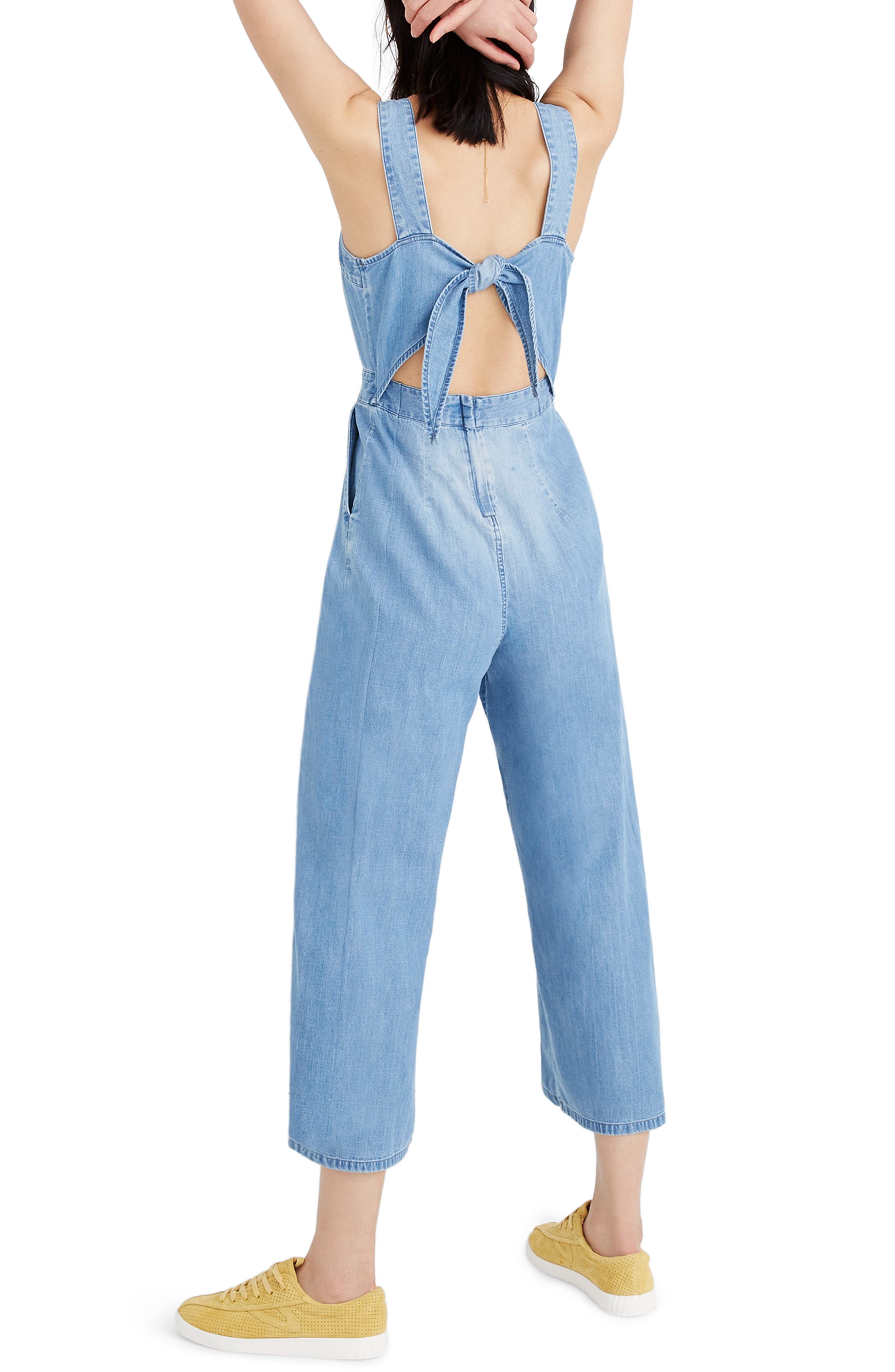 apron bow back jumpsuit