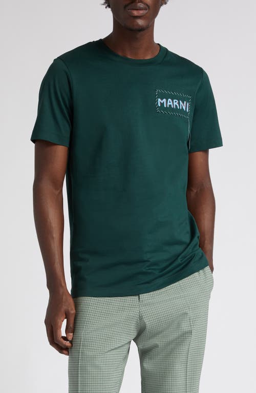Marni Logo Patch T-Shirt in Spherical Green at Nordstrom, Size 40 Us