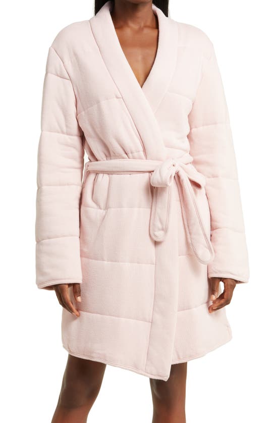 Pj Salvage Quilt Dreams Peachy Jersey Robe In Pink Clay