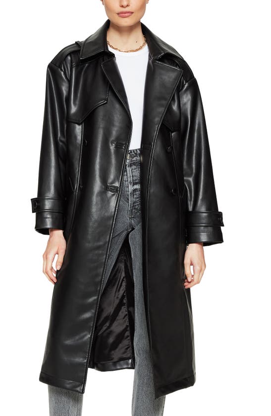 ANINE BING FINLEY FAUX LEATHER TRENCH COAT