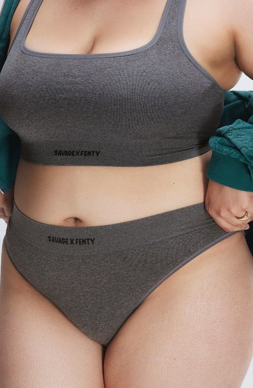 Savage X Fenty Seamless High Waist Bikini Briefs In Platinum Grey