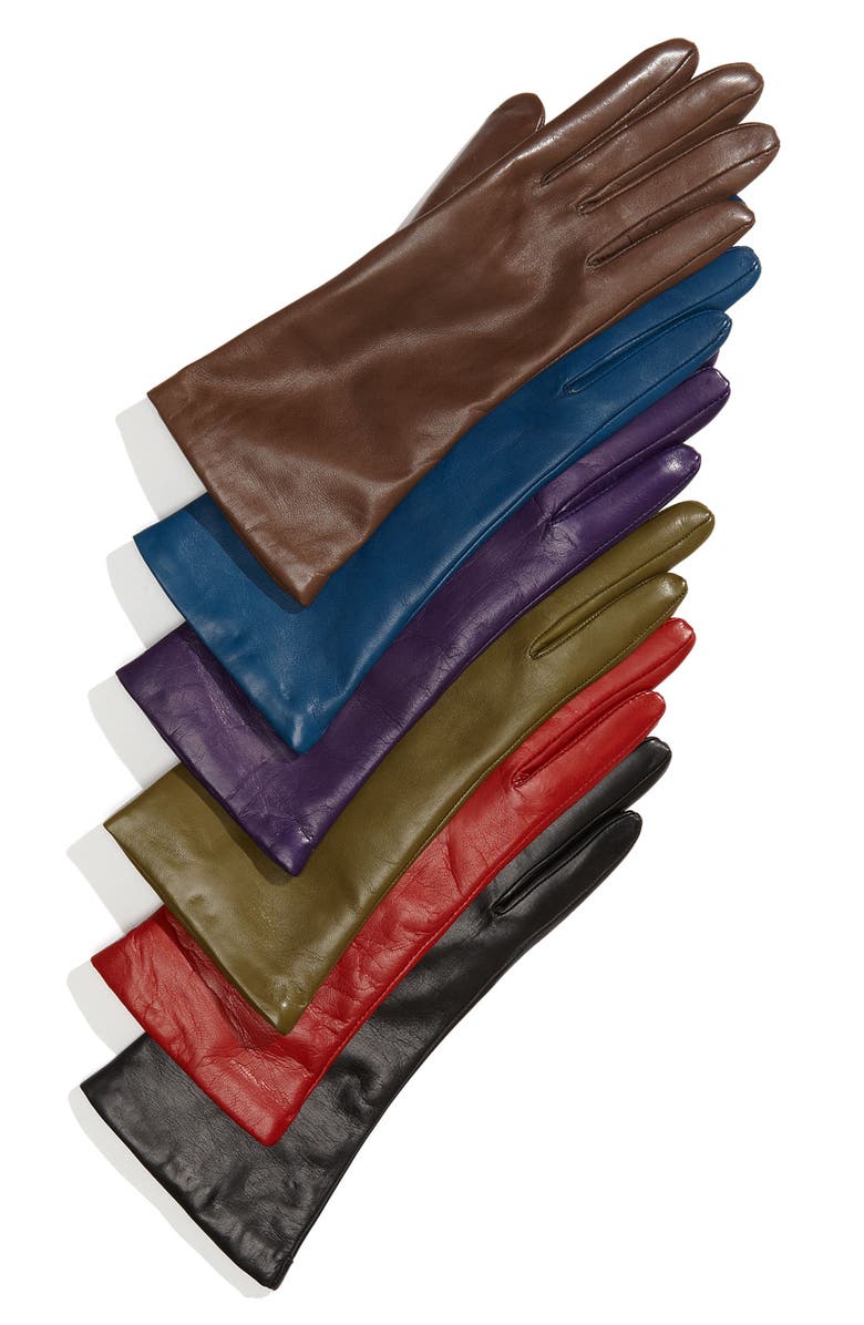 NORDSTROM Cashmere Lined Leather Gloves, Main, color, 020
