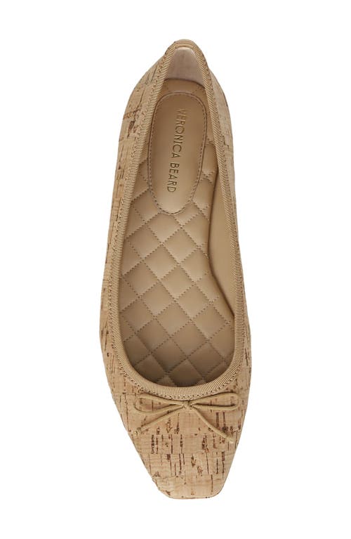 Veronica Beard Beatrix Leather Bow Ballerina Flats In Natural