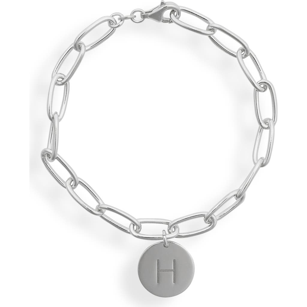 Meshmerise Initial Disc Charm Bracelet In White-h