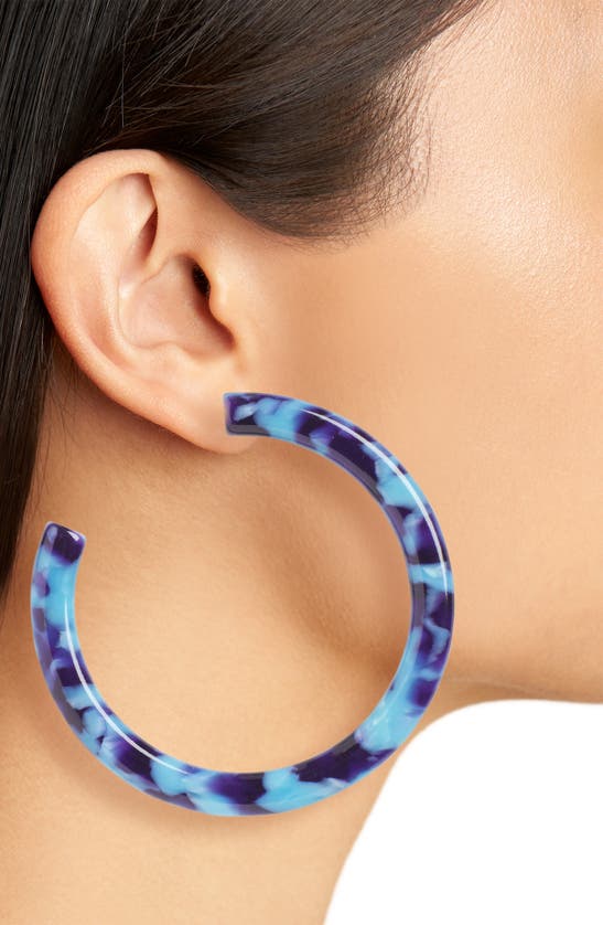 Shop Lele Sadoughi Broadway Hoop Earrings In Electric Blue