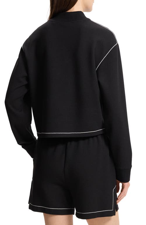 THEORY THEORY HALF ZIP CROP SWEATSHIRT 