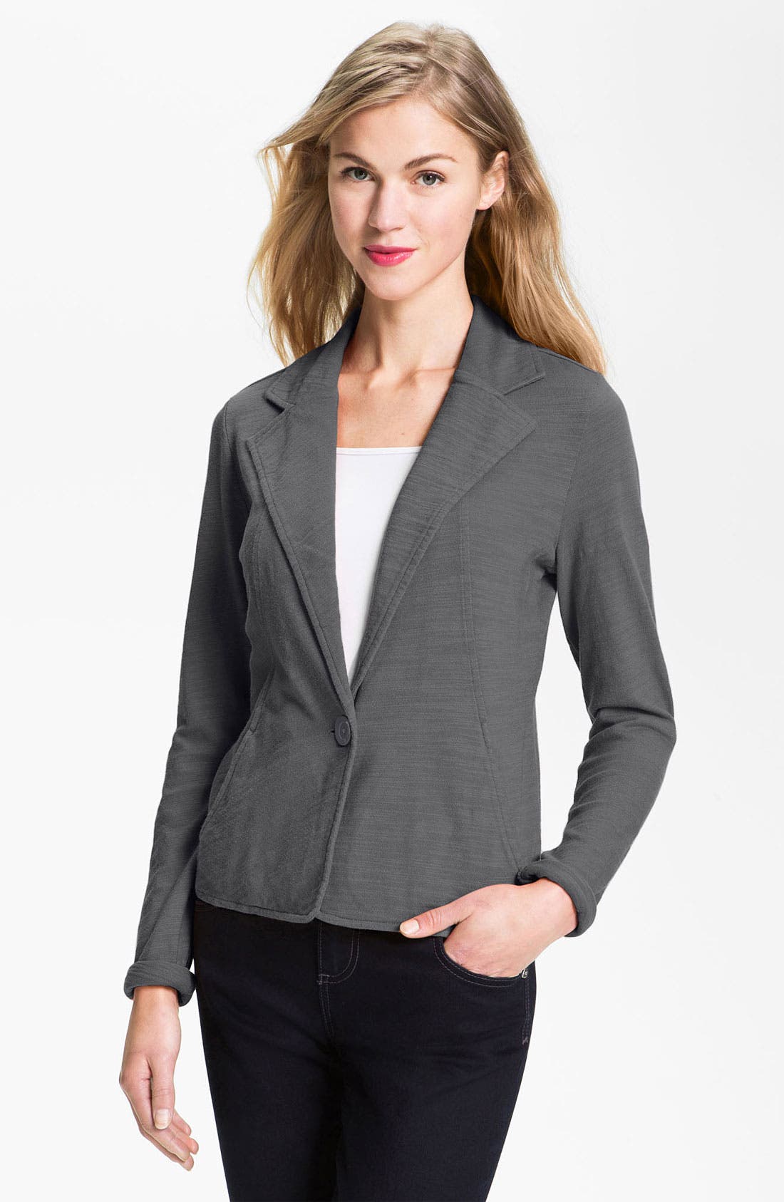 Caslon® One Button Knit Blazer Nordstrom