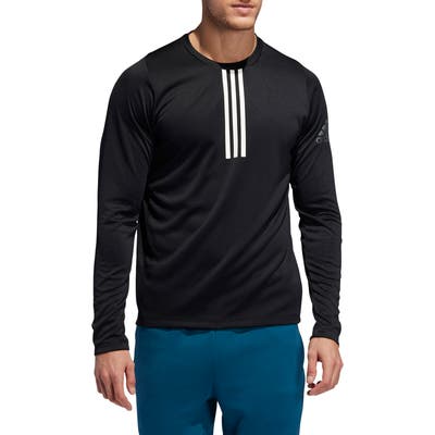 Adidas 3-Stripe Climalite Long Sleeve Performance T-Shirt
