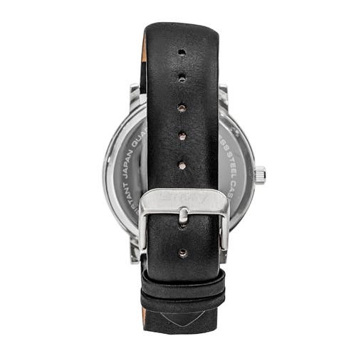 Shop Simplify The 7000 Leather-band Watch In Silver/black