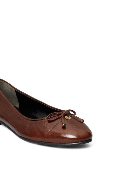 Shop Tory Burch Cap Toe Ballet Flat In Dark Maple/dark Maple