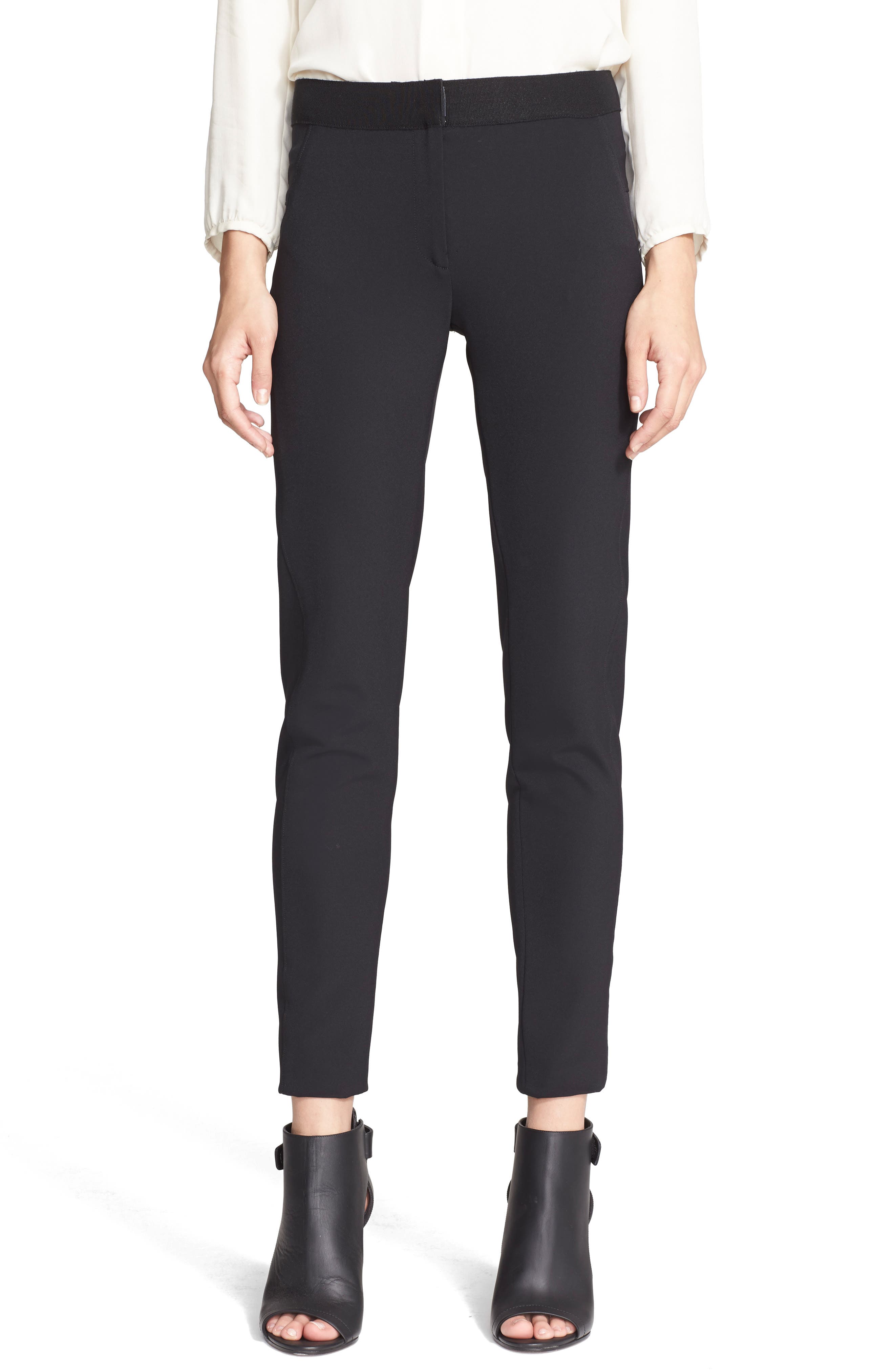 Veronica Beard Scuba Black Panelled Leggings In Black