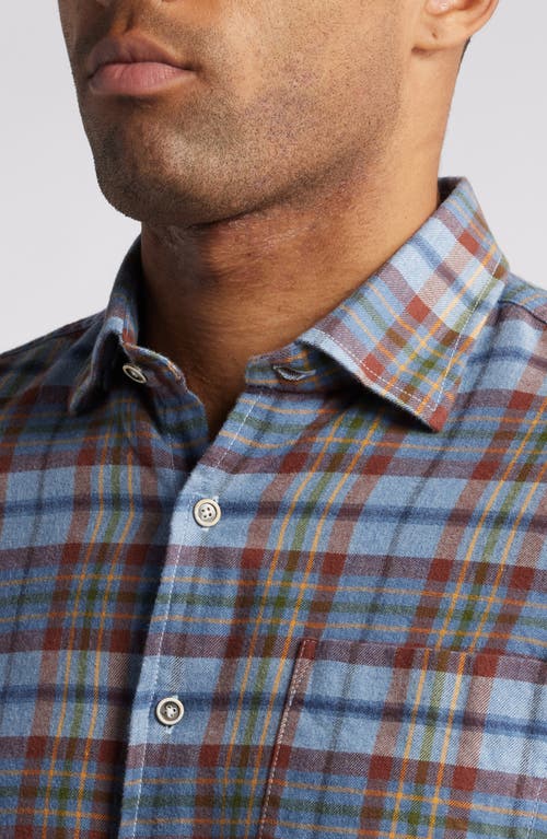 Shop Johnnie-o Roger Plaid Cotton & Lyocell Flannel Button-up Shirt In Maliblu