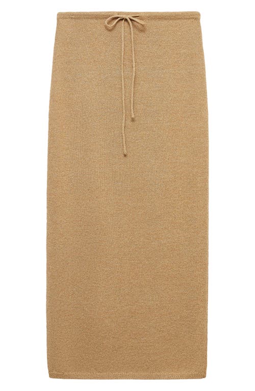 Mango Women's Long Knitted Skirt In Gold