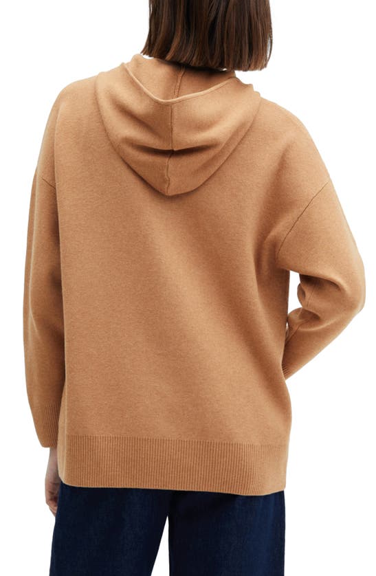 Mango Zip-up Knitted Sweatshirt Medium Brown In Medium Brown