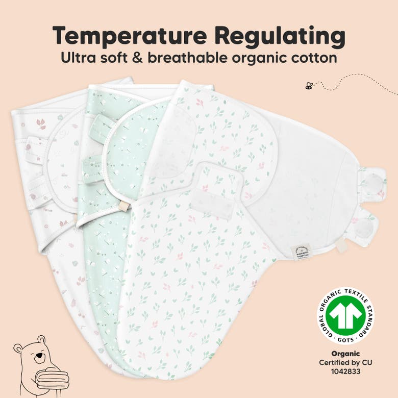 Keababies 3-pack Soothe Swaddle Wraps In Garden