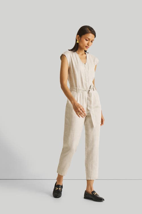Reistor Evening Chai Jumpsuit In White Hemp