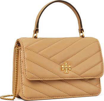 Buy Tory Burch Women's Kira Chevron Small Top-Handle Satchel, Classic  Taupe, Tan, One Size at